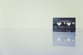 Vintage Audio Cassette Tape On White Background