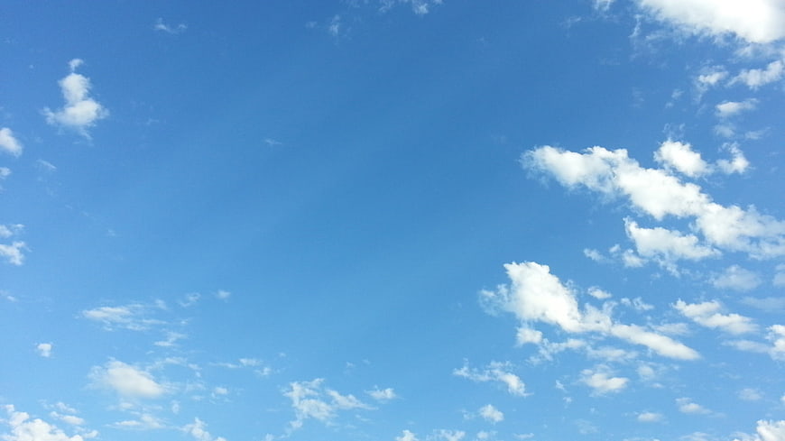 Bright Blue Sky With Scattered White Clouds