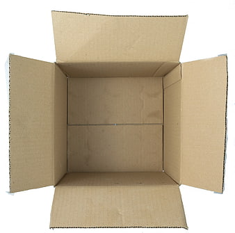 Empty Open Cardboard Box Top View