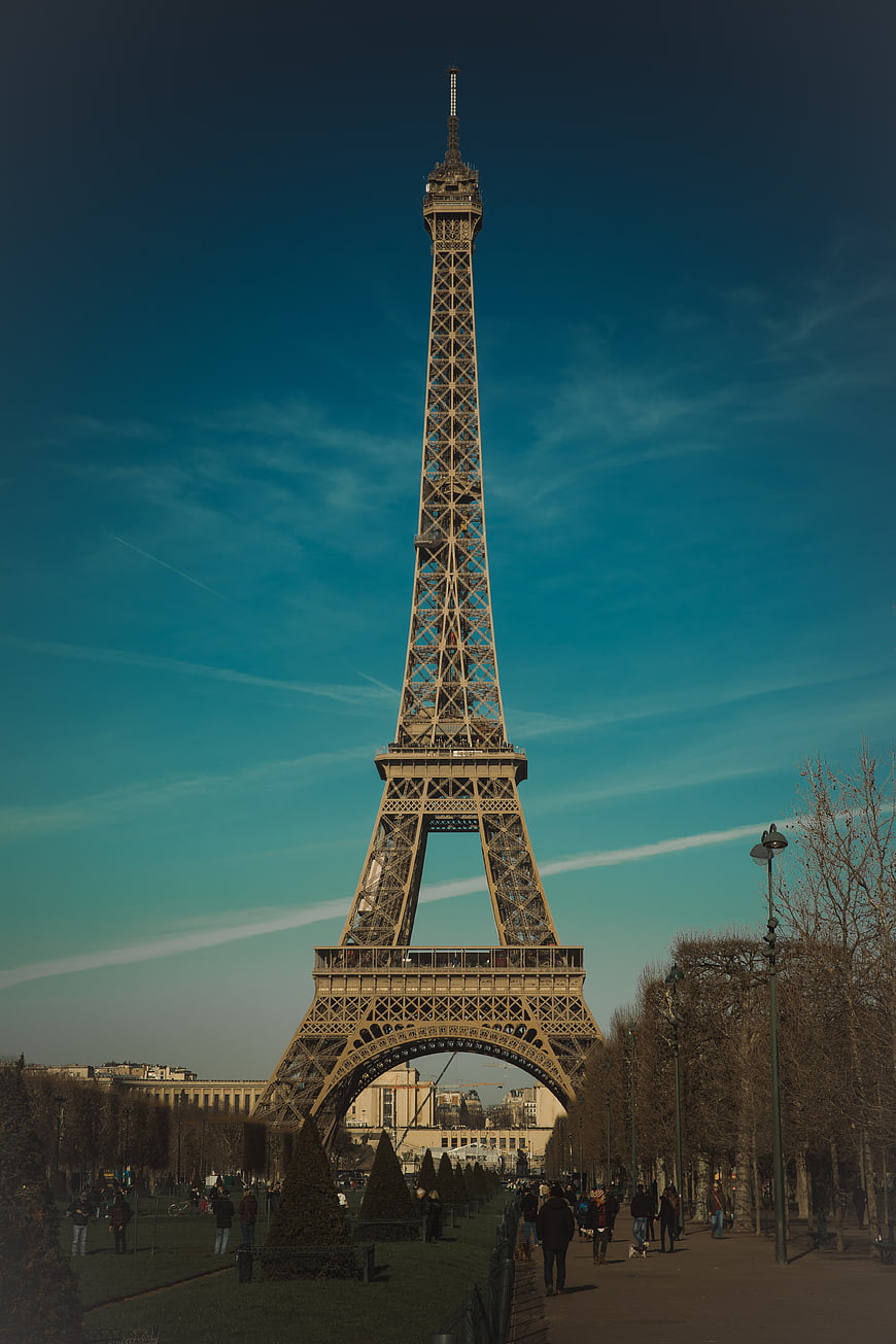 Eiffel Tower Paris France Blue Sky