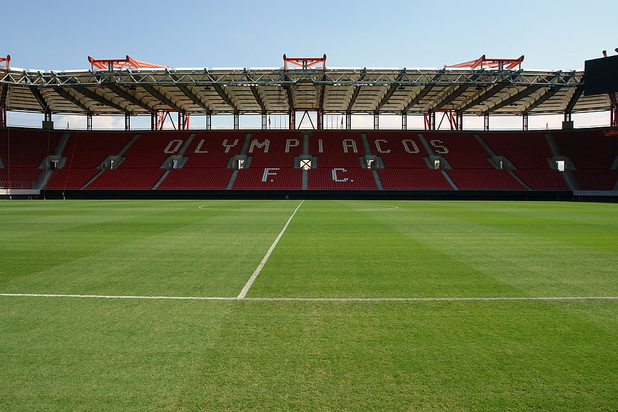 Olympiacos F.C. Stadium Seating And Green Pitch