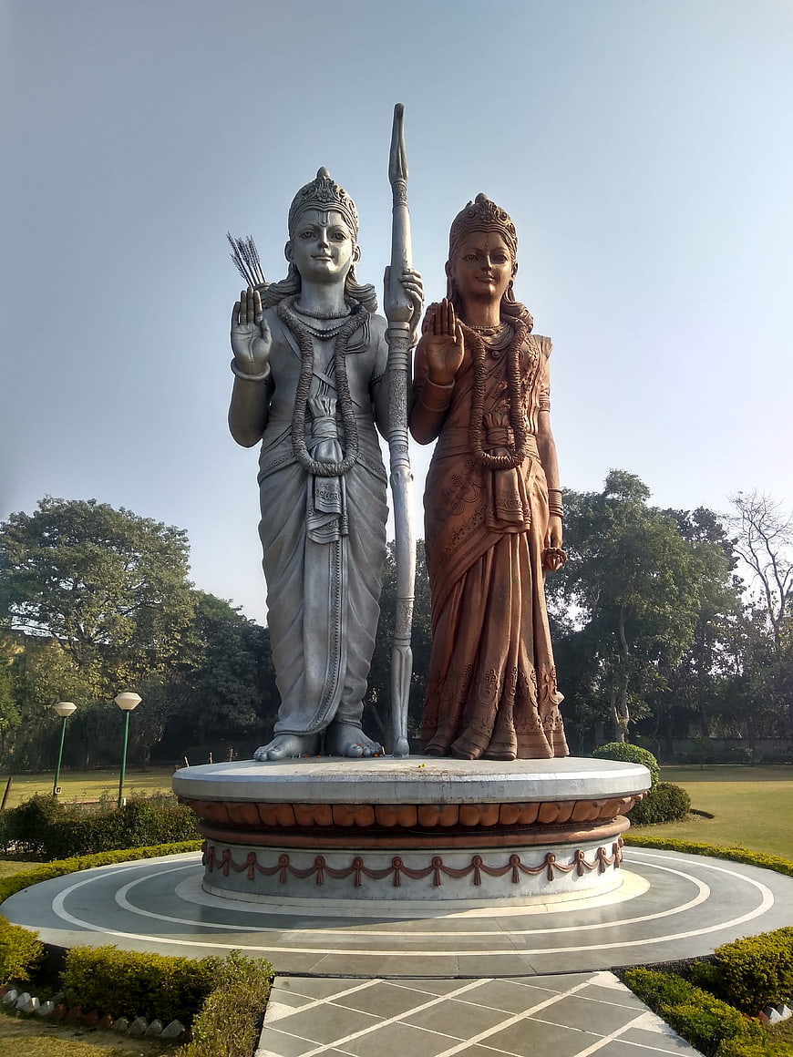 Statue of Lord Rama and Sita in a Park