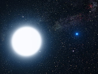 Sirius A and B Binary Star System in Deep Space