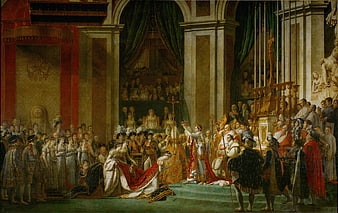 The Coronation of Napoleon by Jacques-Louis David Historical Oil Painting