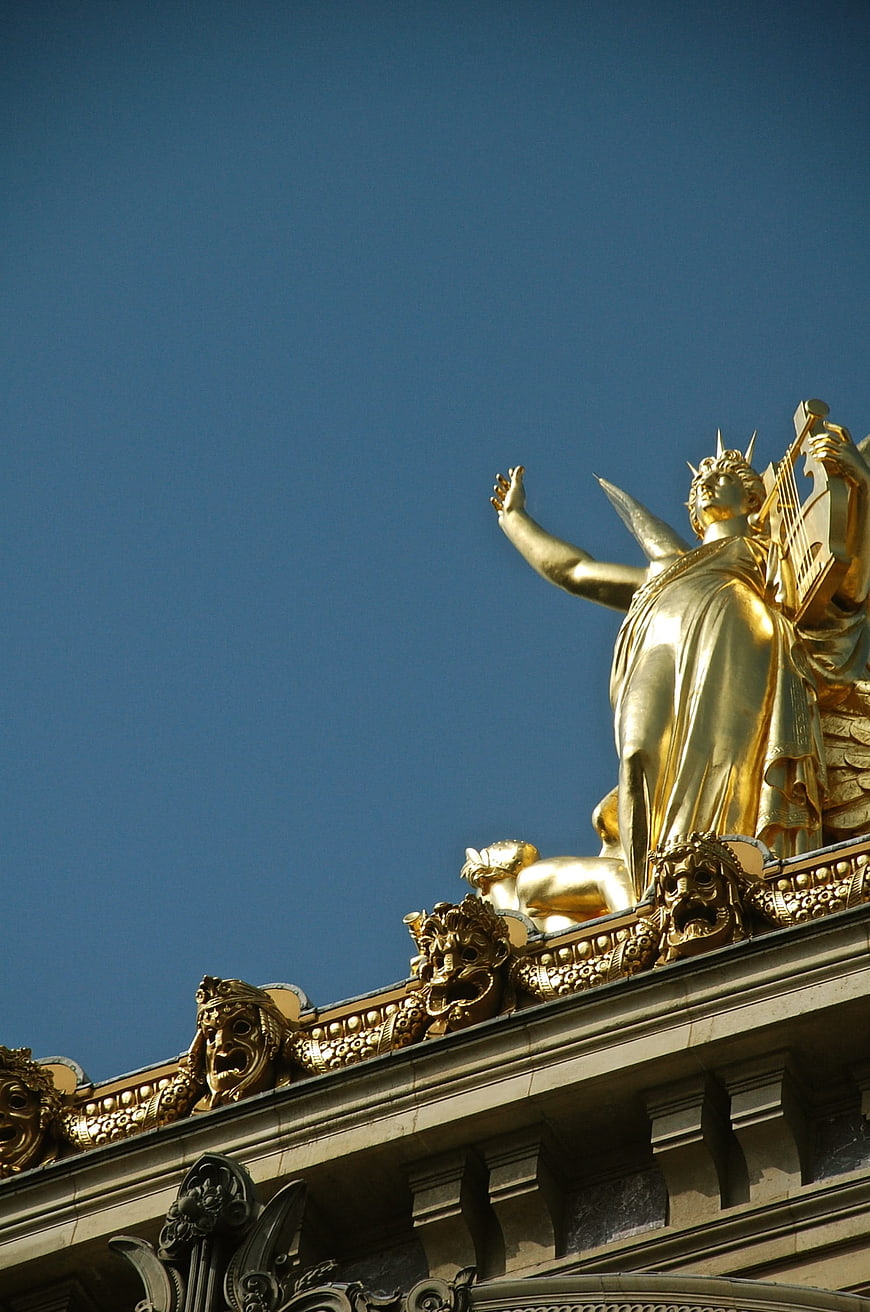 Golden statue of Apollo on Paris Opera Garnier roof