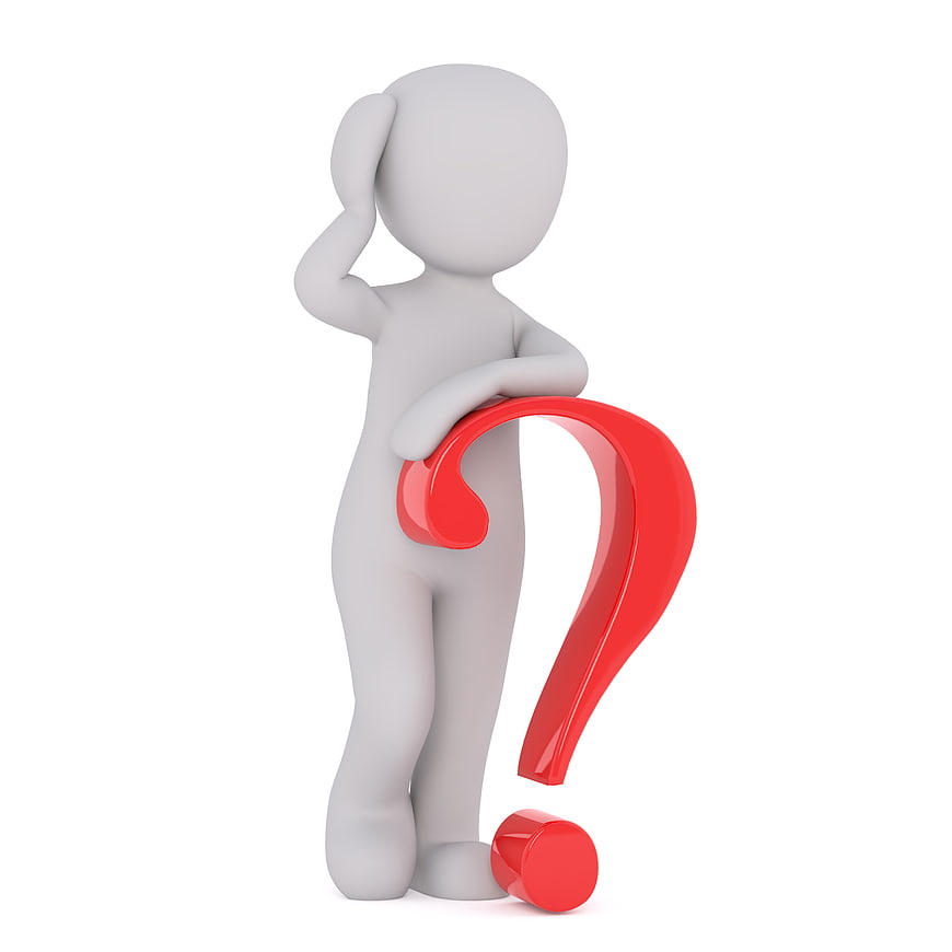 3D Character Holding Red Question Mark Symbol