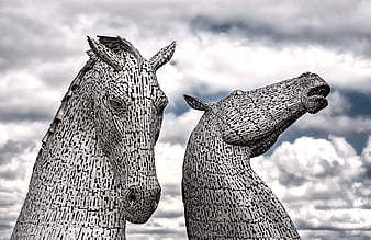 Kelpies Horse Sculptures in Falkirk, Scotland