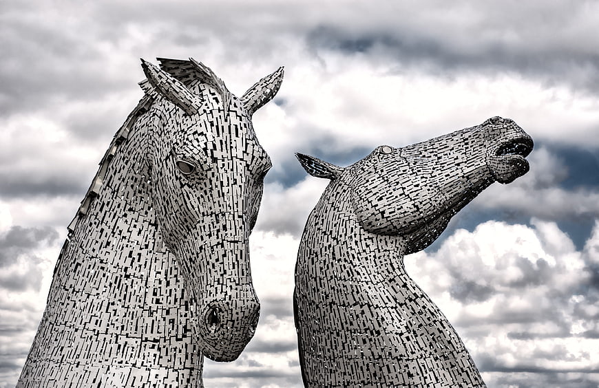 Kelpies Horse Sculptures in Falkirk, Scotland