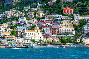 Positano Amalfi Coast Italy Colorful Cliffside Town Beach View