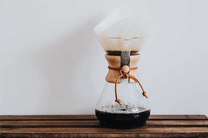 Pour Over Coffee Dripper on Wooden Table