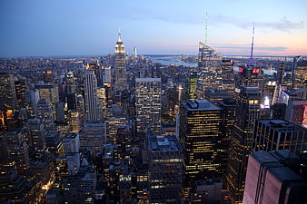 New York City Skyline at Dusk with Empire State Building