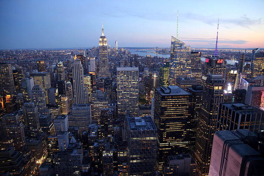New York City Skyline at Dusk with Empire State Building