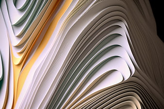 Abstract 3D Render of Layered Curved Paper Waves
