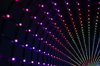 Colorful LED Light Tunnel with Rainbow Patterns