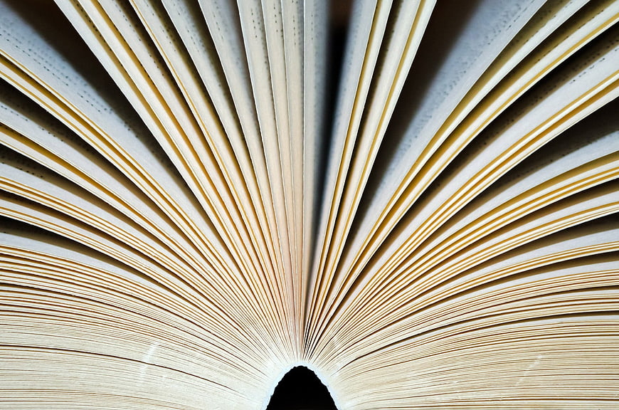 Abstract Fan-Shaped Open Book Pages Background