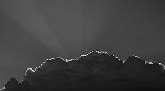 Dramatic Black and White Storm Clouds With Sun Rays