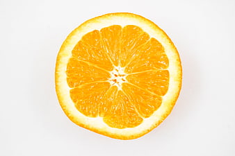 Fresh Orange Slice on White Background