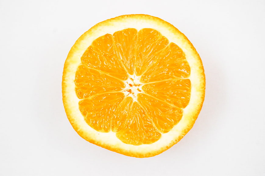 Fresh Orange Slice on White Background