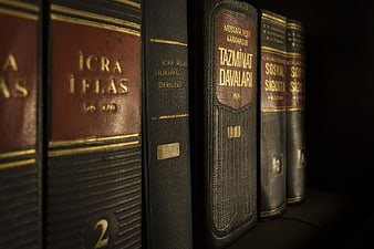 Vintage Turkish Law Books on Shelf