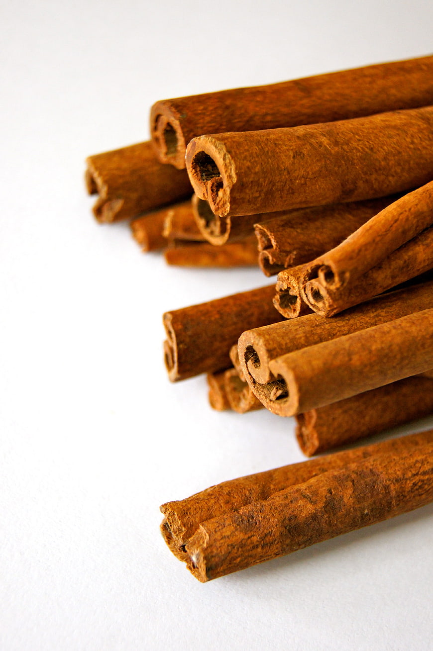 Cinnamon Sticks on White Background