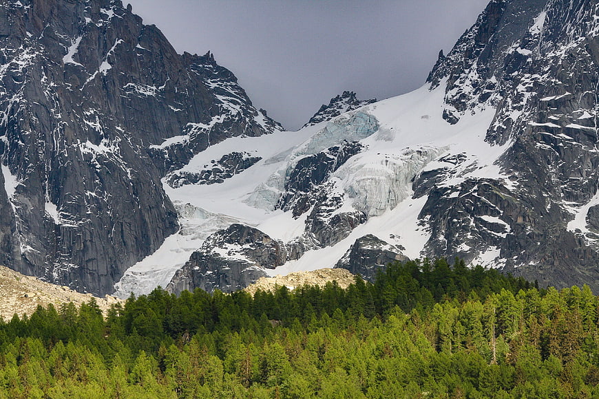 Majestic Glacier Nantillons in Mont Blanc National Park, France