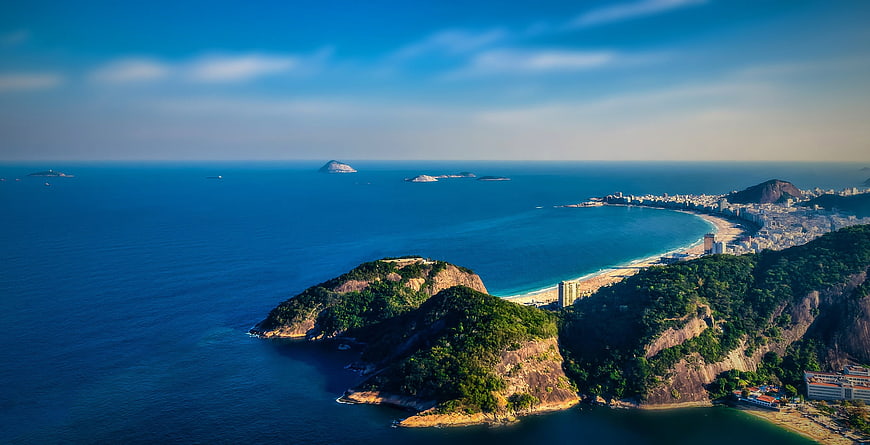 Aerial View of Rio de Janeiro Coastline and Beaches