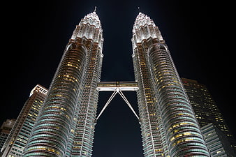 Petronas Twin Towers Kuala Lumpur Night Skyline