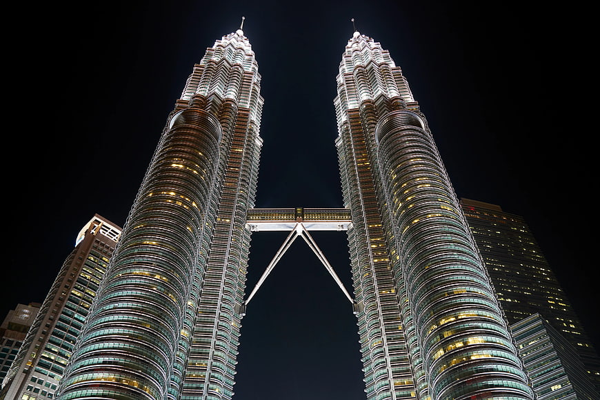 Petronas Twin Towers Kuala Lumpur Night Skyline