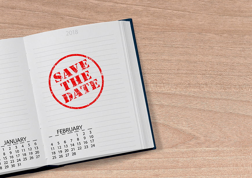 Save the Date Stamp on Open Calendar Planner