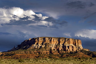 Dramatic Stormy Sky Over Red Desert Mesa Landscape