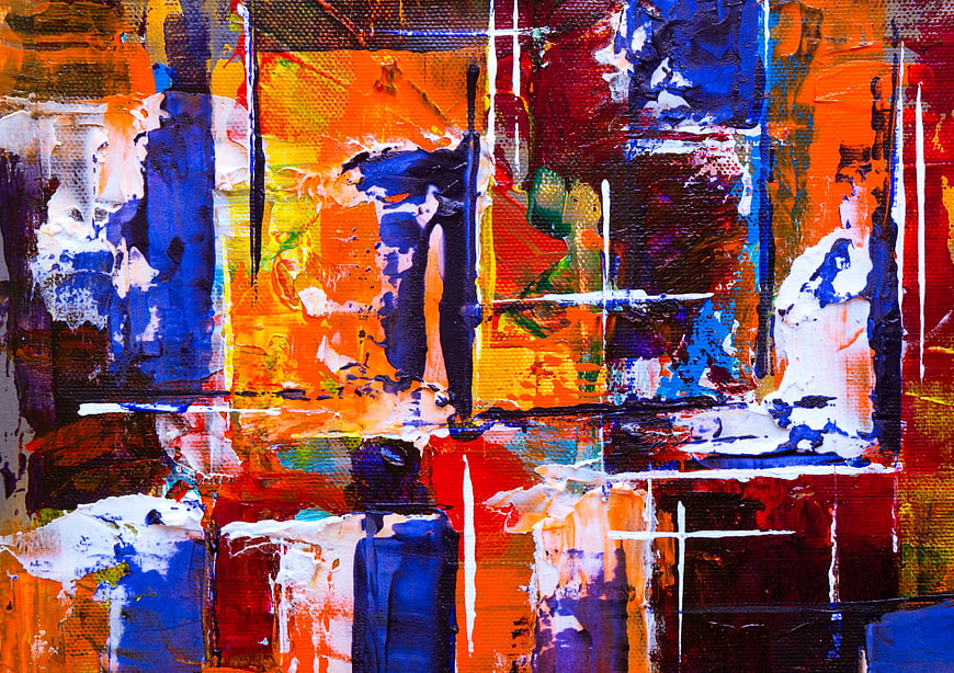 Vibrant Abstract Acrylic Painting with Bold Brushstrokes