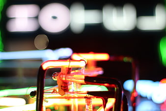 Abstract Neon Lights Bokeh Background