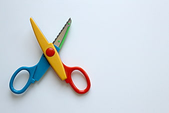 Colorful Safety Scissors on White Background