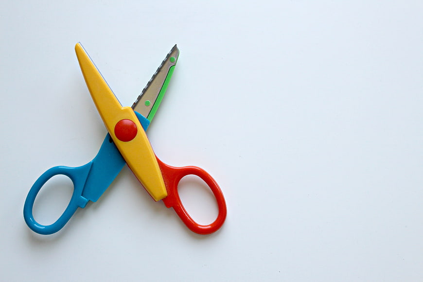 Colorful Safety Scissors on White Background
