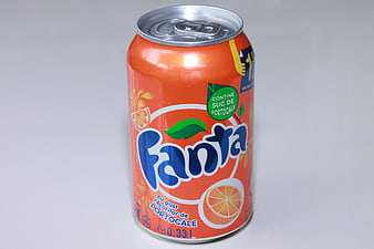 Orange Fanta Soda Can On White Background