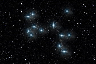 Taurus Constellation Star Map in Deep Space