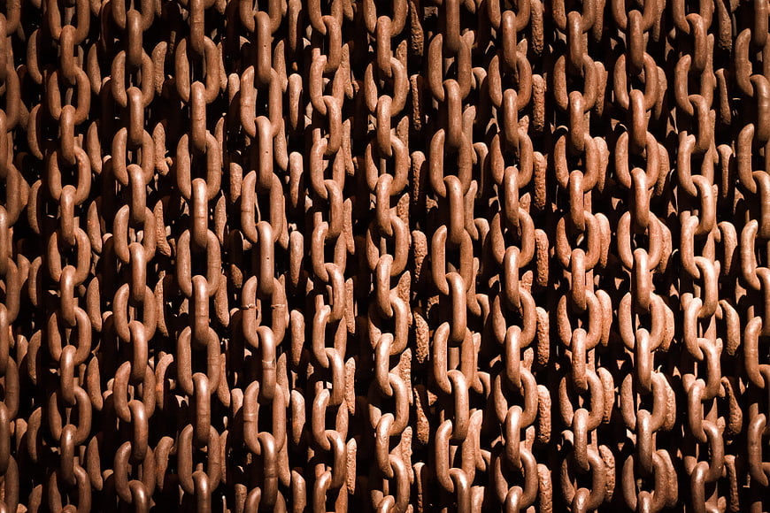 Rusty Metal Chains Texture Background
