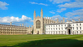 Kings College Chapel and Great Court in Cambridge, England