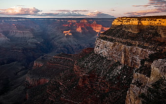 Grand Canyon Sunset Landscape with Golden Hour Light