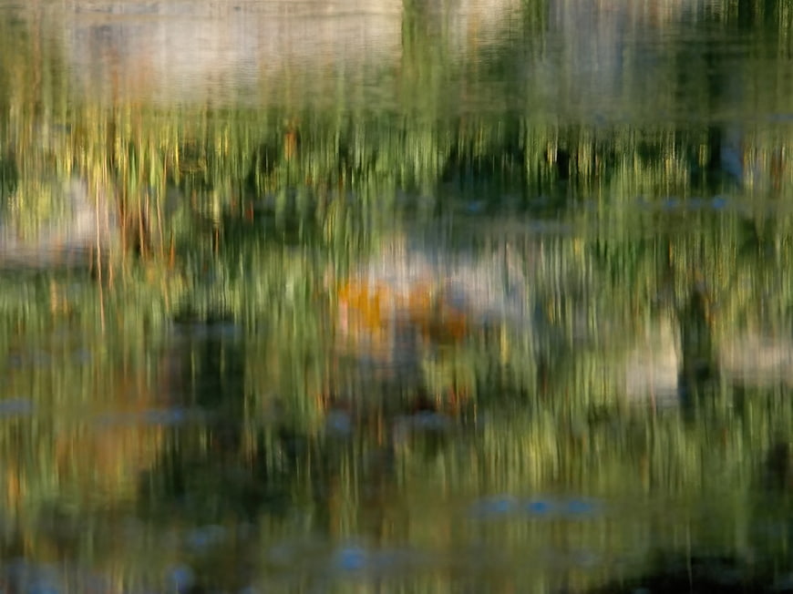 Abstract Green Water Reflections and Ripples