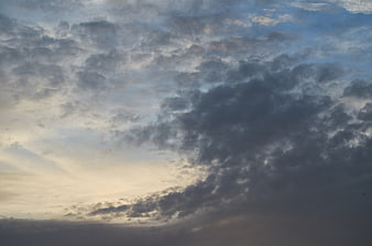 Dramatic Cloudy Sky at Sunset with Blue and Orange Hues