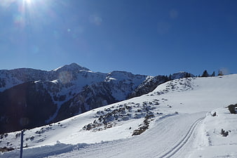 Snowy Mountain Road in the High Pyrenees, France