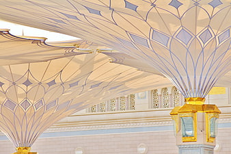 Ornate Islamic Canopy with Gold Lanterns