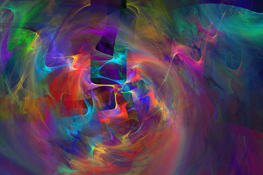 Abstract Multicolor Swirling Fractal Art Background