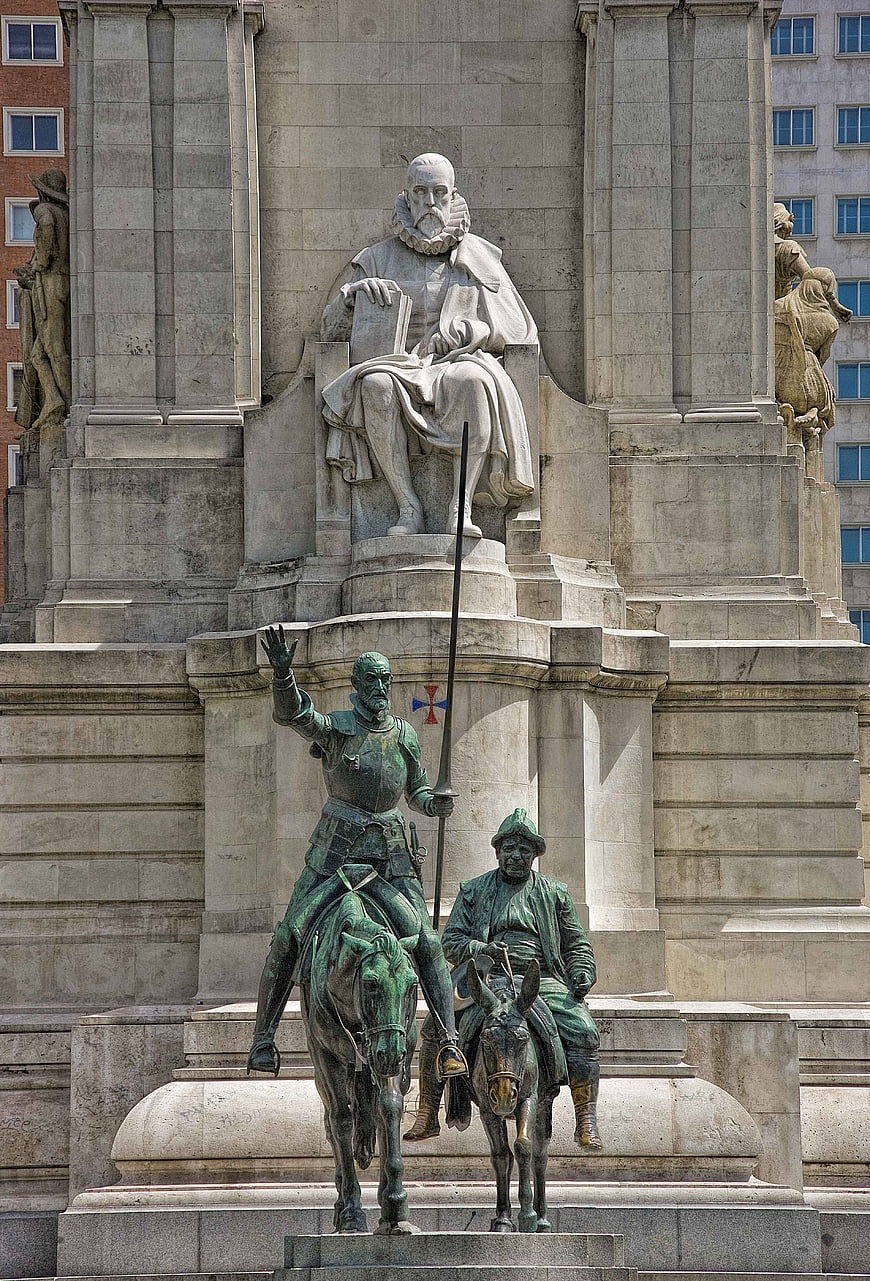 Don Quixote and Sancho Panza Bronze Statues in Madrid