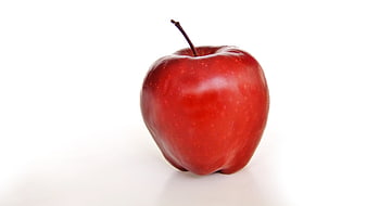 Single Red Apple Isolated On White Background