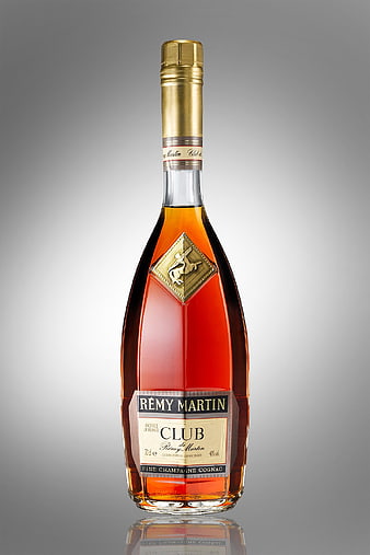 Remy Martin Club Cognac Bottle on Gray Background