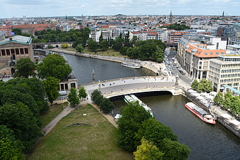 Aerial View of Museum Island and Spree River in Berlin