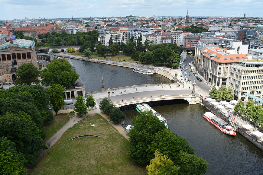 Aerial View of Museum Island and Spree River in Berlin