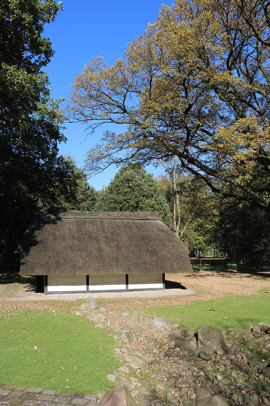 Traditional Thatched Roof Hut in Bremen Bürgerpark